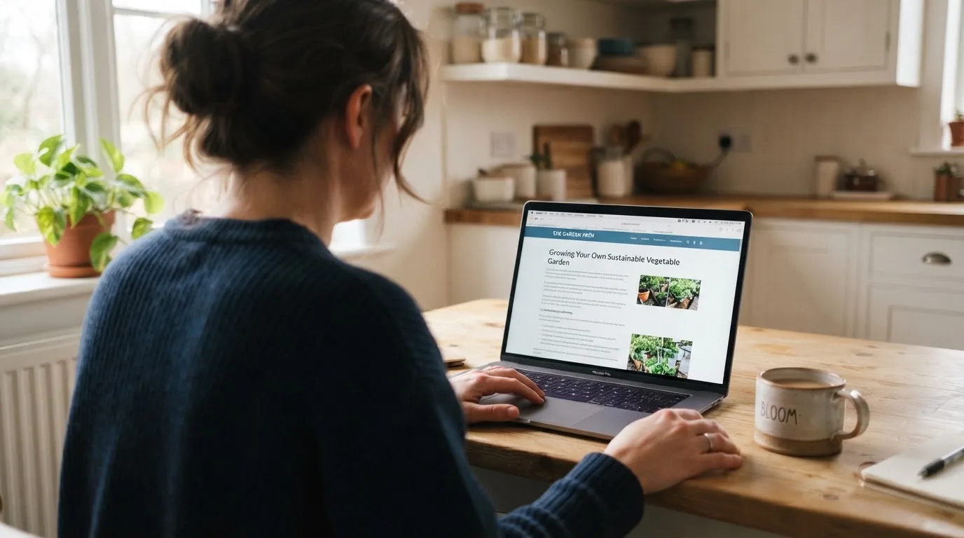 Persona davanti a un portatile che legge una pagina informativa sul gioco online in Italia — 100 giri gratis senza deposito