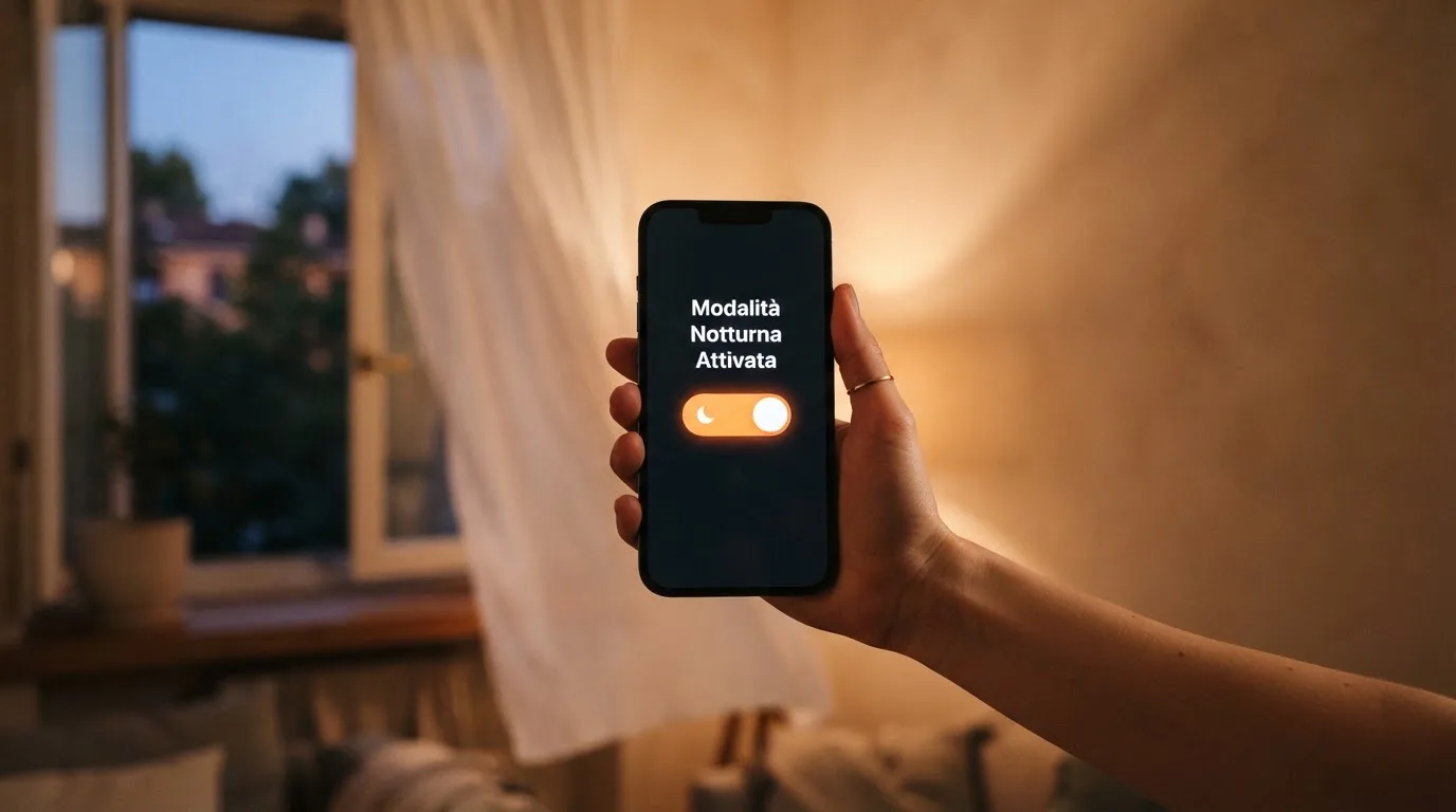 Mano che tiene uno smartphone accanto a una finestra, luce serale tranquilla — casino no adm